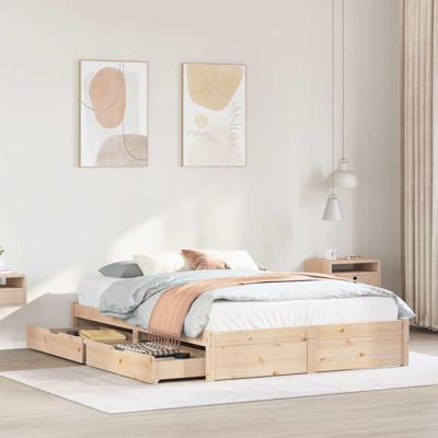 Bedframe zonder matras massief grenenhout 120x200 cm