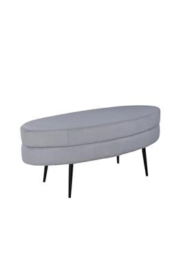Nohr Hocker 'Larenzo' Rib, kleur Grijs