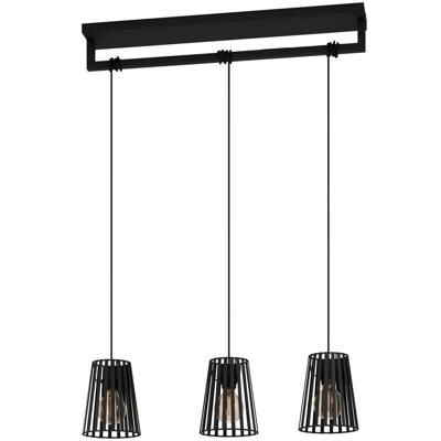 Stars of Light Black hanging lampBogota 3-light - 390003