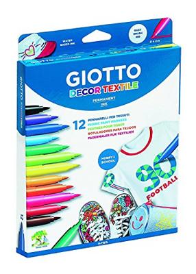 GIOTTO textielstift, lijndikte 4 mm, diverse kleuren, 12 stuk/ 1 doos