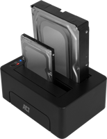 ACT 2,5 en 3,5 inch SATA Dual harde schijf docking station, USB 3.2 Gen1 - thumbnail