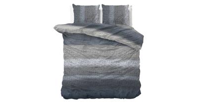 RoyalTextile - Gradient Knits Dekbedovertrek Flanel - Blauw - 200 x 220