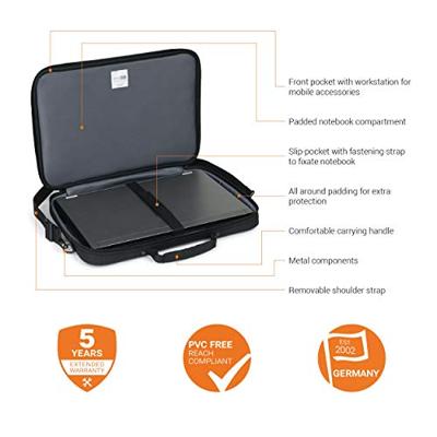 Base XX by Dicota Clamshell laptoptas, voor laptops tot 15,6 inch, zwart - thumbnail