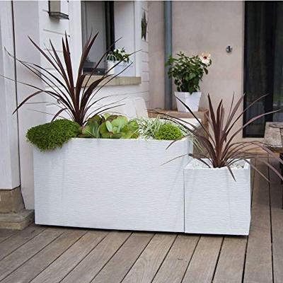 Bloempot EDA Graphit Wit Plastic Vierkant 39 x 39 x 43 cm