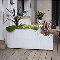 Bloempot EDA Graphit Wit Plastic Vierkant 39 x 39 x 43 cm - thumbnail