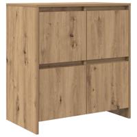 Dressoir artisanaal eikenkleurig 70 x 41 x 75 cm Bewerkt hout - thumbnail