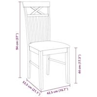 Eetkamerstoelen met kussens 2 st massief hout rubber wit - thumbnail