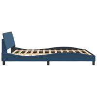 Bedframe met hoofdeinde zonder matras 160x200 cm stof blauw - thumbnail
