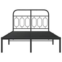 Bedframe met hoofdbord metaal zwart 120x200 cm - thumbnail