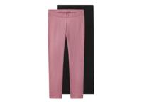 lupilu Set van 2 kinder leggings (Zwart/lila, 122/128) - thumbnail