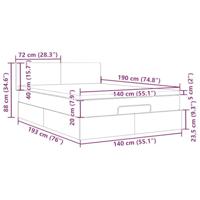 Ottoman bed met matras 140x190cm fluweel zwart - thumbnail