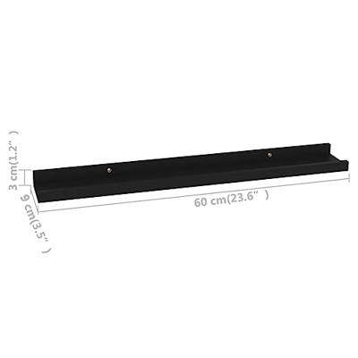 VidaXL Wandschappen 4 st 60x9x3 cm zwart