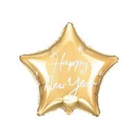 Gouden Folie Ballon Ster Happy New Year (45cm) - thumbnail