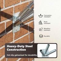 VidaXL Vlaggen mast houder zilver 10,5 x 7,5 x 0,2 cm staal - thumbnail