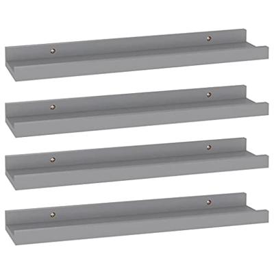 VidaXL Wandschappen 4 st 40x9x3 cm grijs VidaXL Wandschappen 4 st 40x9x3 cm grijs