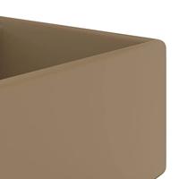 Wastafel met overloop vierkant 41x41 cm keramiek matcrme - thumbnail