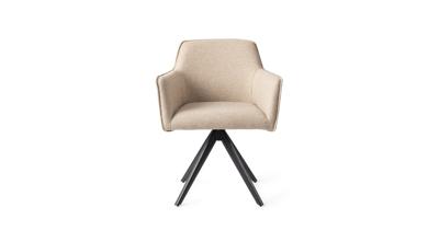 Jesper Home Eetkamerstoel 'Hofu' Turn Black, Draaibaar, kleur Wild Walnut