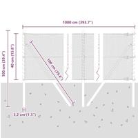 VidaXL Afrasteringspaal zilver 10 x 0,4 m (13 mm gaas) staal - thumbnail
