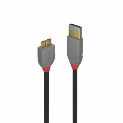 LINDY 36765 0,5 m USB 3.0 Type A naar Micro-B kabel, Anthra Line