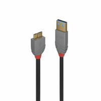 LINDY 36765 0,5 m USB 3.0 Type A naar Micro-B kabel, Anthra Line - thumbnail