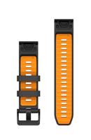 Garmin QuickFit, 20mm zwart/kiezelgrijze siliconen band, Grafiet/SparkOrange, 26mm, Modern - thumbnail