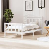 Bedframe massief hout wit 100x200 cm - thumbnail