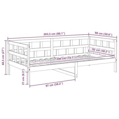 Slaapbank 90x200 cm massief grenenhout wasbruin