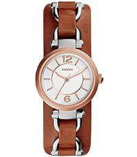 Horlogeband Fossil ES3855 Onderliggend Leder Cognac 7mm