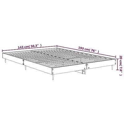 Bedframe LED massief hout zwart 140x190 cm - thumbnail
