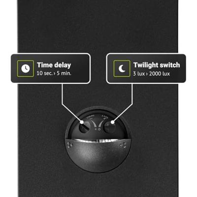 Bristol - LED Wandlamp met sensor - 10 Watt 814 Lumen - Bewegingssensor en schemerschakelaar - 3000K warm wit licht - zwart