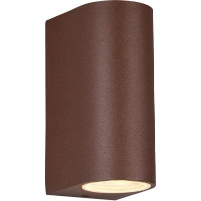 Roestkleurige Aluminium LED Wandlamp Buiten - Spatwaterdicht IP44 - GU10 Fitting