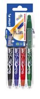 Pilot roller Frixion Ball Set 2 Go blister van 4 stuks: zwart, blauw, rood en groen - thumbnail
