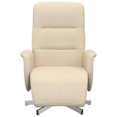 Fauteuil verstelbaar met voetensteun stof crmekleurig - thumbnail