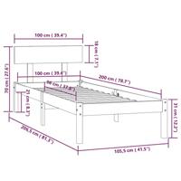 Bedframe massief grenenhout wit 100x200 cm - thumbnail