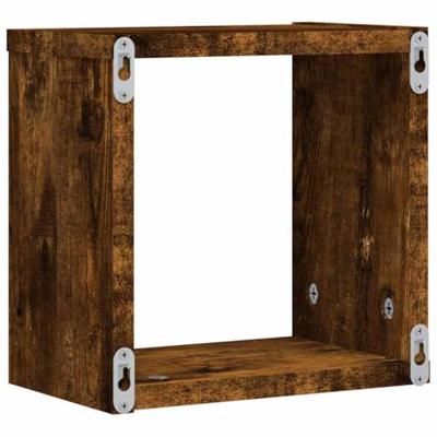Wandplanken met opslag 2 pcs Bruin 26 x 15 x 26 cm Bewerkt hout