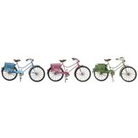 Decoratieve figuren Home ESPRIT Blauw Rood Groen Roze Fiets Vintage 30 x 9 x 15 cm (3 Stuks) - thumbnail