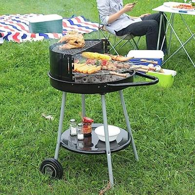 Kolenbarbecue met wielen Grill Zwart Ø 51 cm