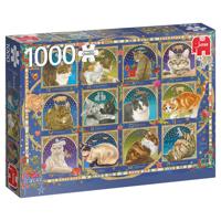 Jumbo puzzel horoscoop - katten 1000pcs - thumbnail