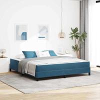 Boxspringbed met matras Donkerblauw 180 x 200 cm Fluweel - thumbnail