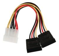 Valueline vlcp73520v015 interne stroom splitterkabel molex mannelijk - 2x sata 15-pins vrouwelijk 0,15 m veelkleurig - thumbnail