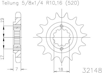 ESJOT Sprocket 520 13z standard