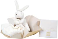 Zachte knuffelzakdoek - 10 cm - Bloemendoos - DOUDOU ET COMPAGNIE wit - thumbnail