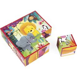 Janod Kubkid jungle dieren blokpuzzel 9 stukjes