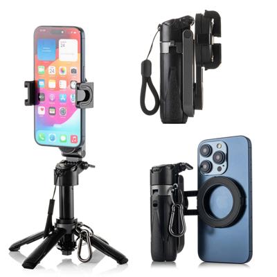 MOJOGEAR TS2 6-in-1 Mini Selfiestick Statief & Grip voor telefoon Magnetisch - Zwart