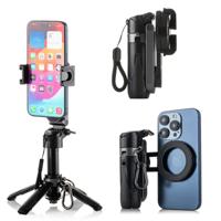 MOJOGEAR TS2 6-in-1 Mini Selfiestick Statief & Grip voor telefoon Magnetisch - Zwart - thumbnail