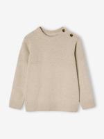 Jongenstrui met siersteek gemêleerd wit - thumbnail