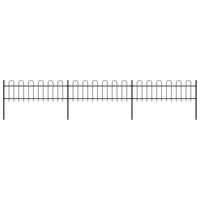 Tuinhek met ronde bovenkant 5,1x0,6 m staal zwart - thumbnail