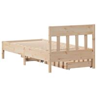 Bedframe zonder matras massief grenenhout 75x190 cm - thumbnail