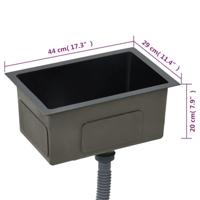 Gootsteen met afvoer 44 x 29 x 20 cm handgemaakt roestvrij staal zwart - thumbnail