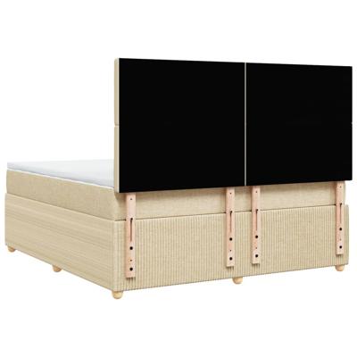 Boxspring met matras stof crèmekleurig 80x200 cm